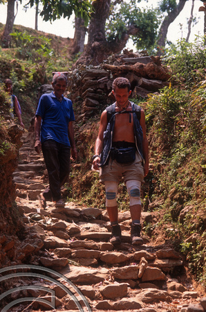 T7069. No shortage of steps on the trek. Gorkha. Nepal. April.1998.