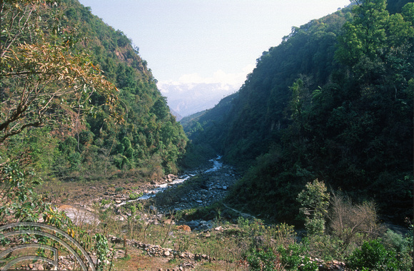 T7101. The start of the climb to Barpak. Gorkha district. Nepal. April.1998.