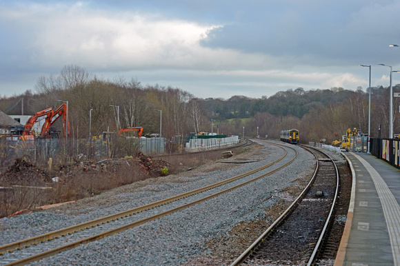 DG408423. Relaid Up Huddersfield line. Mirfield. 4.1.2024.