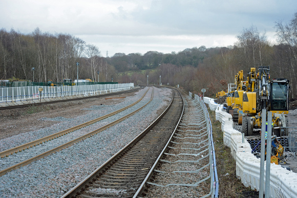 DG408428. Relaid Up Huddersfield line. Mirfield. 4.1.2024.
