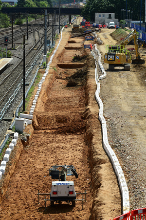 DG330144. New platform under construction. Stevenage. 5.8.19.
