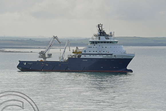 DG330419. Offshore Supply Ship Island Vanguard. 4229 DWT. Built 2007. Holyhead. Wales. 8.8.19.