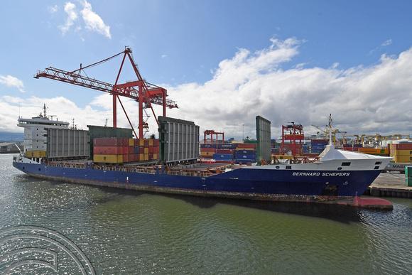 DG331861. Container ship. Bernhard Schepers. 10600 dwt. Built 2011. Dublin port. Ireland. 16.8.19.