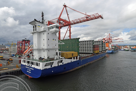 DG331865. Container ship. Bernhard Schepers. 10600 dwt. Built 2011. Dublin port. Ireland. 16.8.19.