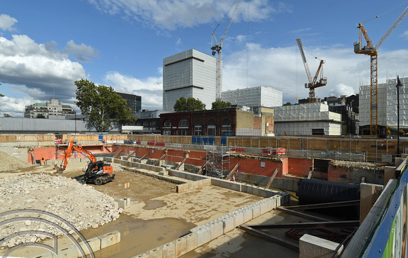 DG332360. HS2 demolition progress. Seen from Coburg St. Euston. London. 19.8.19