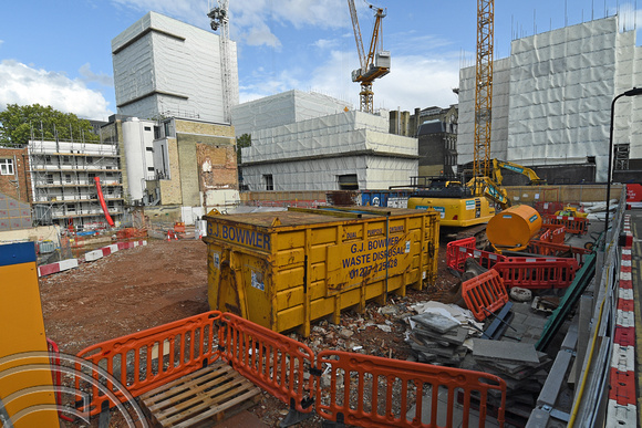 DG332364. HS2 demolition progress. Seen from Coburg St. Euston. London. 19.8.19