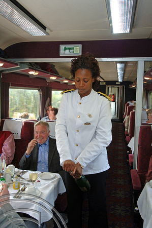 SDG06274. Natalya & champagne. The Blue Pullman. 3.5.06.