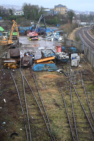 DG409963. Crossley Evans scrapyard. Site of new EMU depot. Shipley. West Yorkshire. 6.2.2023.