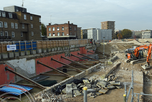 DG337052. Demolition around Euston station to make way for HS2. Camden. London. 6.11.19.