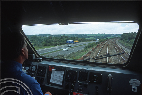 12874. view from the cab of 43154. East of Hayle. 13.08.2003