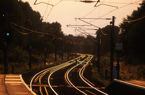 12976. Sunlight on the tracks. Manningtree. 03.09.2003