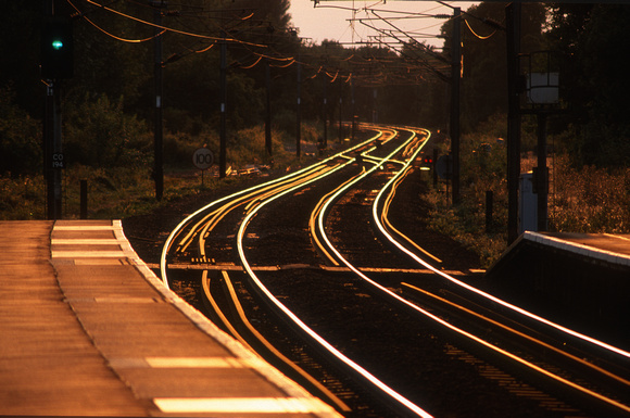 12978. Sunlight on the tracks. Manningtree. 03.09.2003