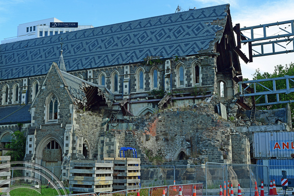 DG316295. Remains of the Cathedral. Christchurch. South Island. New Zealand. 15.1.19