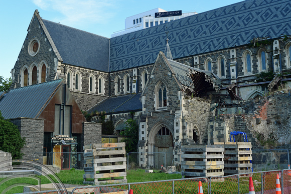 DG316296. Remains of the Cathedral. Christchurch. South Island. New Zealand. 15.1.19