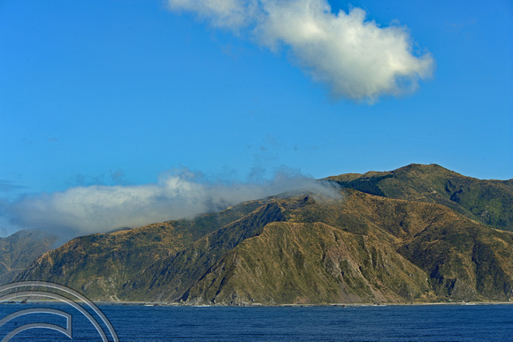 DG315854. The end of the North Island as seen from the ferry to Picton. New Zealand. 9.1.19