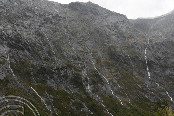 DG317649. Waterfalls. Milford Sound Highway. South Island. New Zealand. 23.1.19