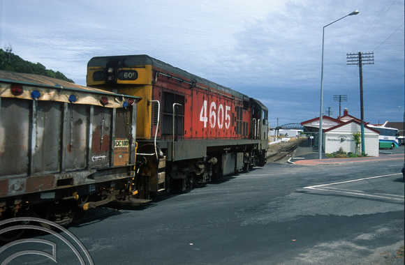FR0647. DC 4605. Coal train. Greymouth. South Island. New Zealand. 19.02.1999