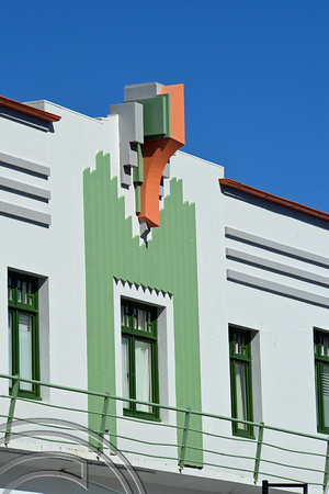 DG315602. Art Deco building detail. Napier. North Island. New Zealand. 5.1.19
