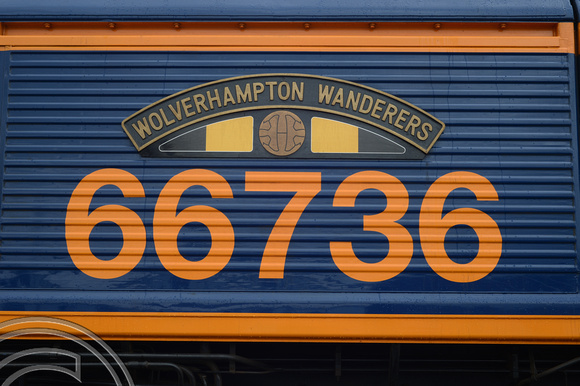 DG114322. Nameplate. 66736. Railfest. York. 8.6.12.