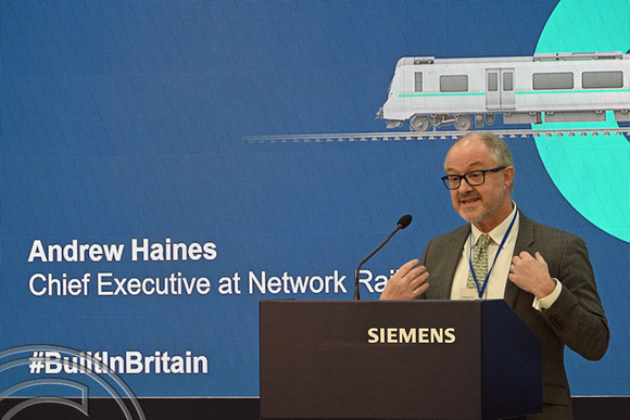 DG411722. Andrew Haines. Network Rail Chief Exectutive. Siemens. Chippenham. Wiltshire. 4.3.2024.