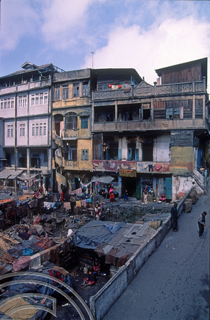 T03243. Buildings on Hill Cart Rd. Darjeeling. West Bengal. India. 2nd March. 1992.