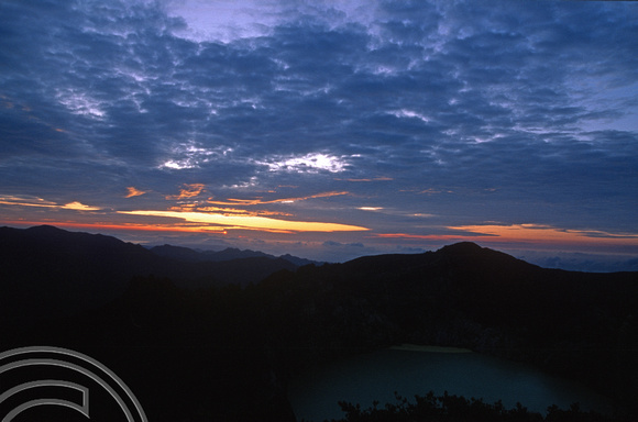 T04073. Dawn over Mount Kelimutu. Moni. Flores. Indonesia. 10th September 1992