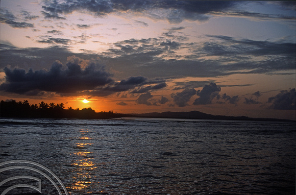 T03839. Sunset. Siberut. Mentawai Islands. Indonesia. 22nd June 1992