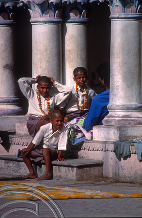 T03259. Children at the Rama Temple. Janakpur. The Terai. Nepal. 9th March 1992