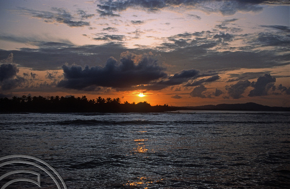T03840. Sunset. Siberut. Mentawai Islands. Indonesia. 22nd June 1992