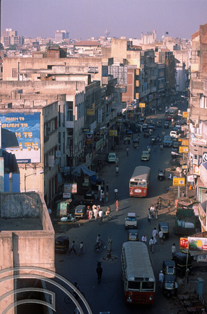 T03034. Looking down on Relief Rd. Ahmedabad. Gujarat. India. 12th November 1991