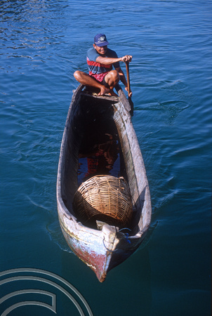 T04000. Man in a canoe. Sape. Sumbawa. Indonesia. 29th August 1992