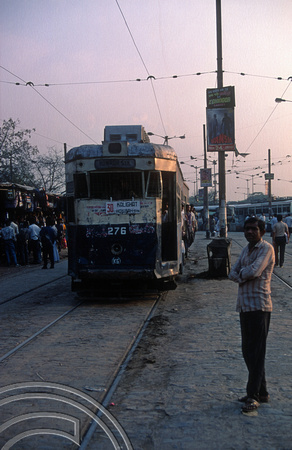 T03231.  Tram 276. The Esplanade. Calcutta. West Bengal. India. 29th February 1992.