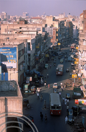 T03033. Looking down on Relief Rd. Ahmedabad. Gujarat. India. 12th November 1991