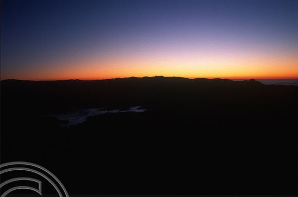 T03181. Sunrise seen from Adam's Peak. Sri Lanka. February 1992.