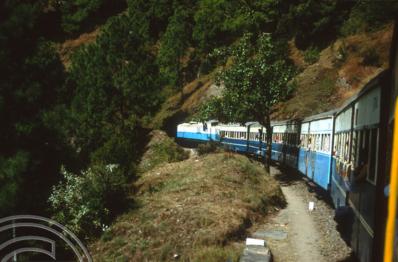 T02904. On the Shimla - Kalka train. Himachal Pradesh. India. 22nd October 1991