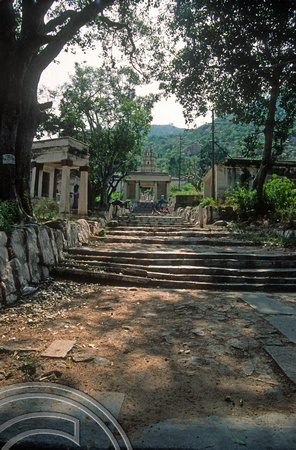 T03090. The path up Chamundi Hill. Mysore. Karnataka. India. December 1991.