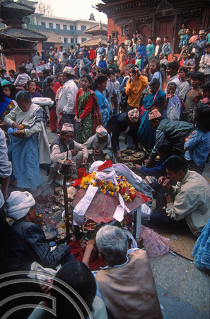 T03366. Dancer at a festival in Durbar Square. Kathmandu. Nepal. March 1992
