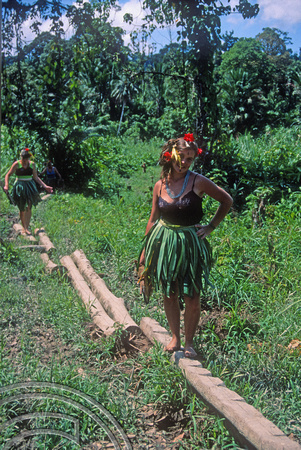 T03785. Tina dressed in traditional clothing. Siberut. Mentawai Islands. Indonesia. 19th June 1992