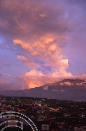 T03918. Evening clouds over Mt Merapi. Bukittinggi. West Sumatra. Indonesia. 26th June 1992