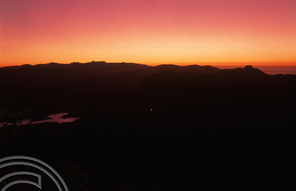 T03179. Sunrise seen from Adam's Peak. Sri Lanka. February 1992.