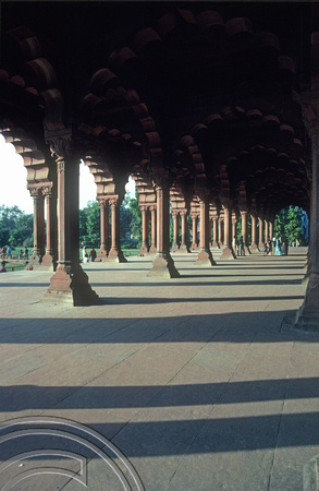 T02933. Hall of Public Audiences. Red Fort. Delhi. India. 25th October 1991