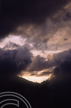 T03667. Clouds over the lake. Lake Maninjau. West Sumatra. Indonesia.  8th June 1992
