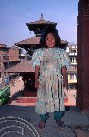T03263. Young Nepali girl. Durbar Square. Kathmandu. Nepal. March 1992