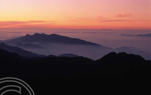 T03184. Sunrise seen from Adam's Peak. Sri Lanka. February 1992.