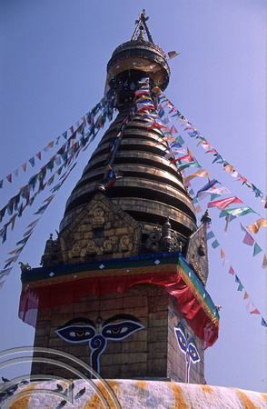 T03273. Stupa of the Monkey Temple. Kathmandu. Nepal. 12th March 1992