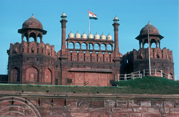 T02937. Lahore gate of the Red Fort. Delhi. India. 25th October 1991