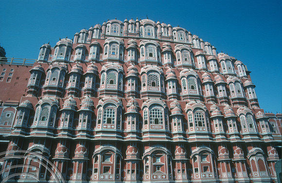 T02949. Rear of the Hawa Mahal. Jaipur. Rajasthan. India. 27th October 1991