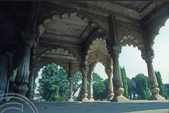 T02934. Hall of Public Audiences. Red Fort. Delhi. India. 25th October 1991