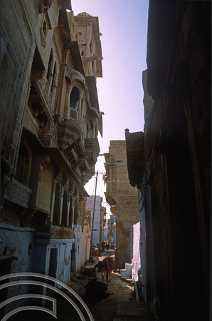 T02975. Streets inside the fort. Jaisalmer. Rajasthan. India. 3rd November 1991