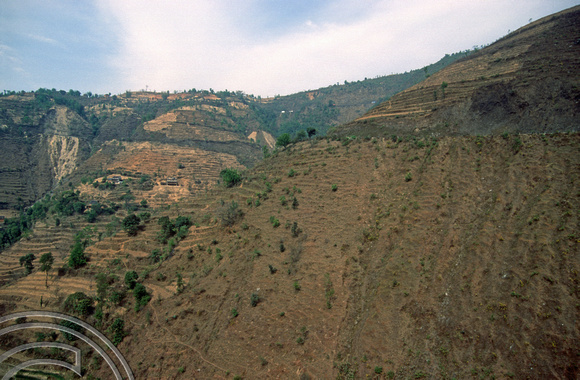 T03343. Terraces outside the Kathmandu valley. Nepal. 25th March 1992